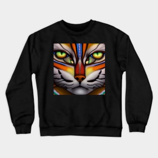 Coloful Cat Face Crewneck Sweatshirt